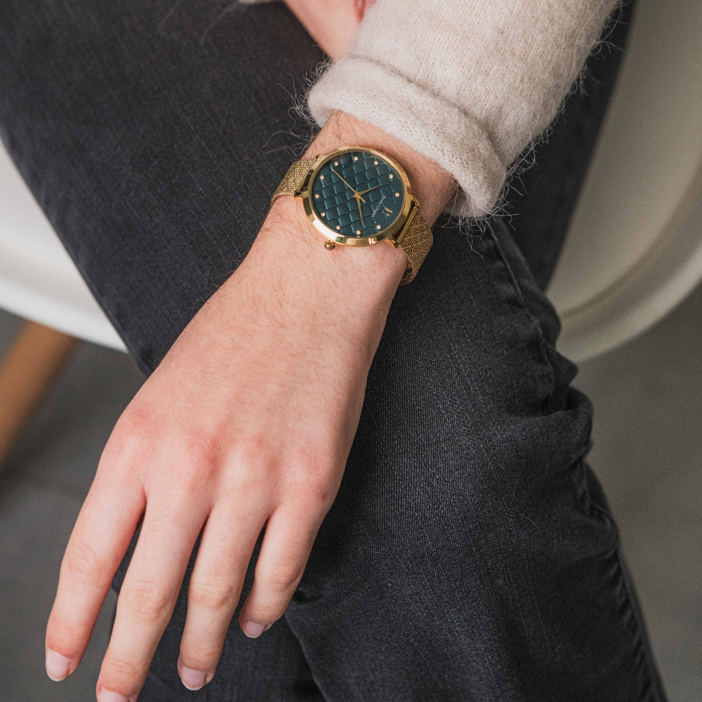 Montre femme Pierre Lannier GRACE 030M572 – cadran vert bracelet acier milanais doré – vue 2
