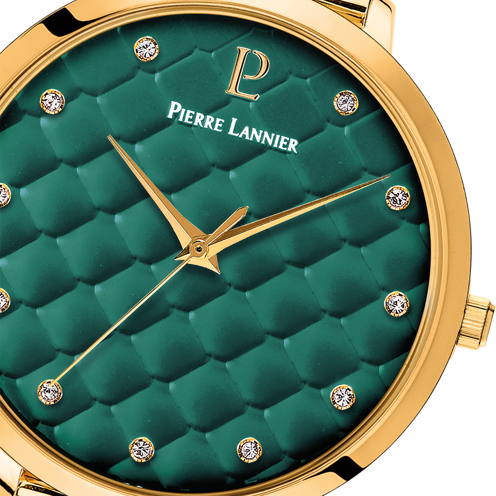 Montre femme Pierre Lannier GRACE 030M572 – cadran vert bracelet acier milanais doré – vue 4