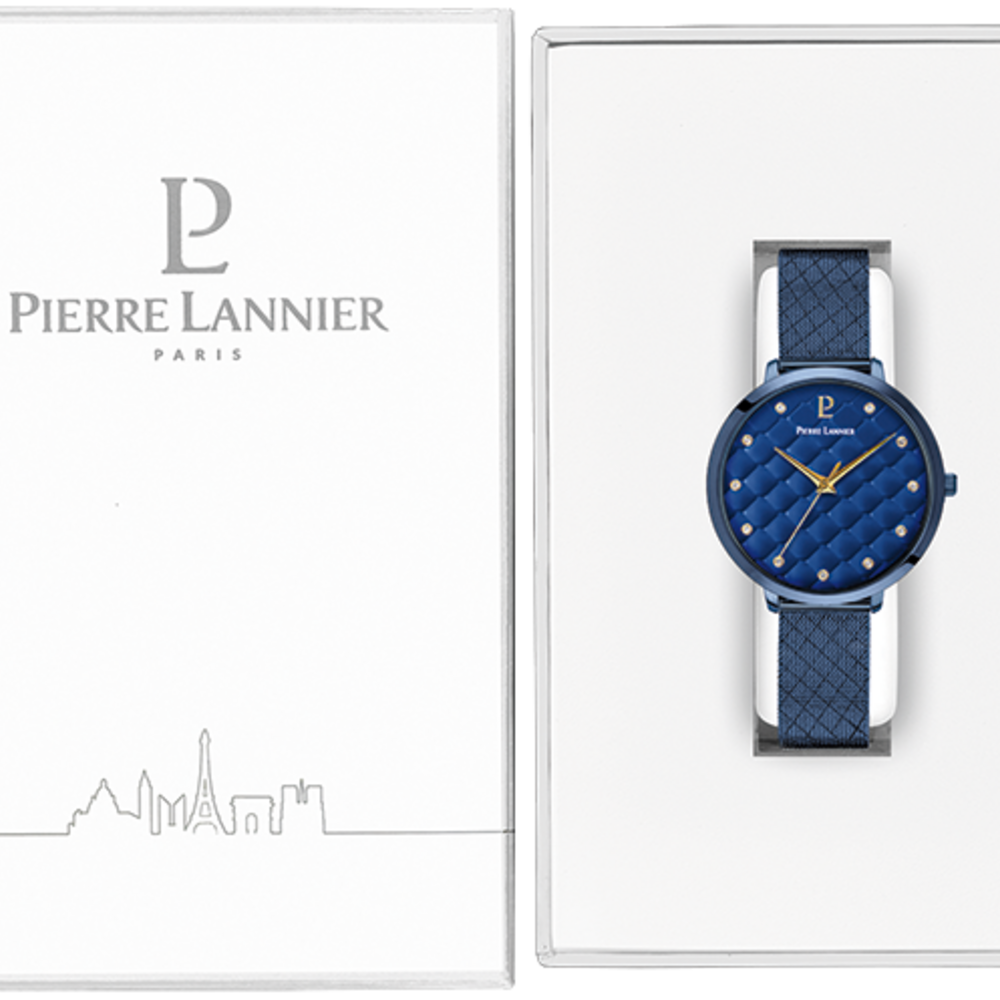 Montre femme Pierre Lannier GRACE 030M869 – cadran bleu bracelet acier milanais bleu – vue 3