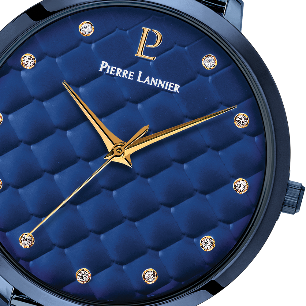 Montre femme Pierre Lannier GRACE 030M869 – cadran bleu bracelet acier milanais bleu – vue 4