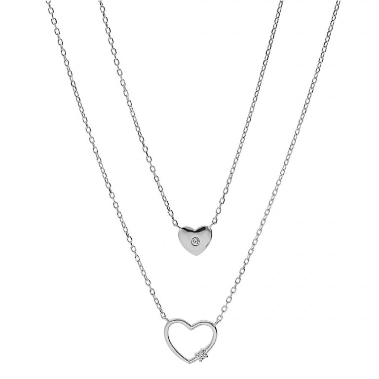 Collier Cœur – Argent | Azuline vue 2