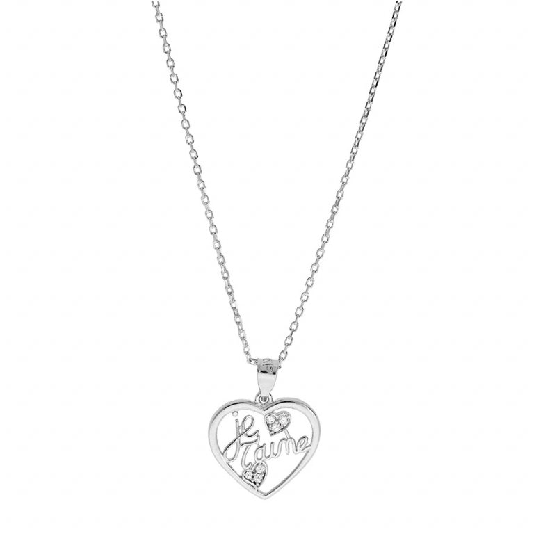 Heart Necklace – Silver | Azuline view 2