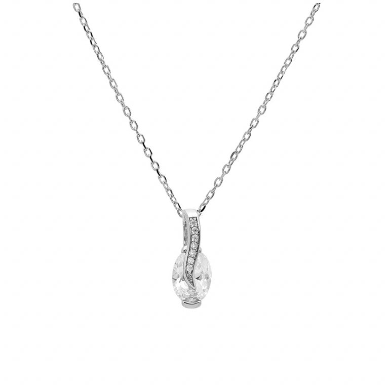 Cubic Zirconia Necklace – Silver | Azuline view 2