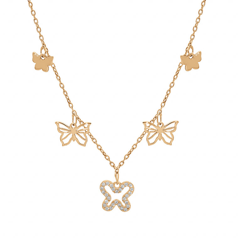 Colier Fluture – Argint Aurit cu Aur Fin | Azulin