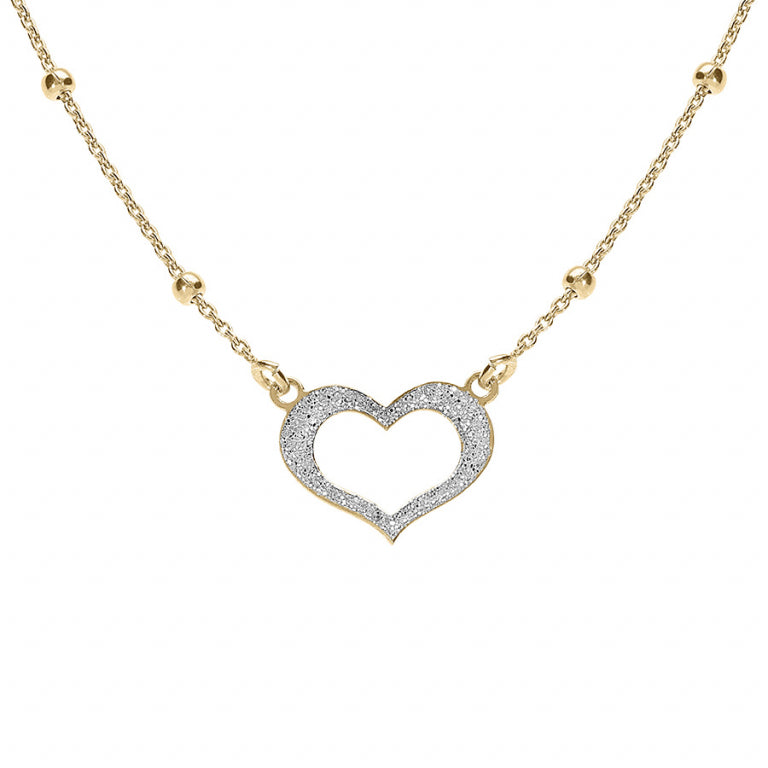 Collar de Corazón – Plata Dorada con Oro Fino | Azuline