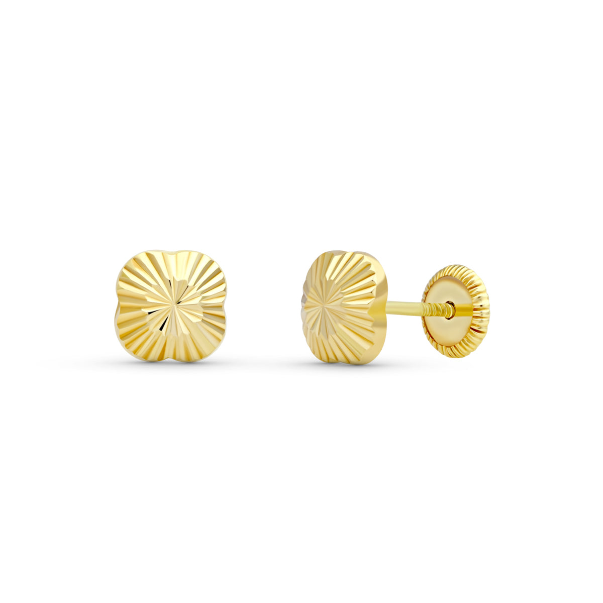 18K virágos fülbevaló 6X 6 mm csavaros kapocs
