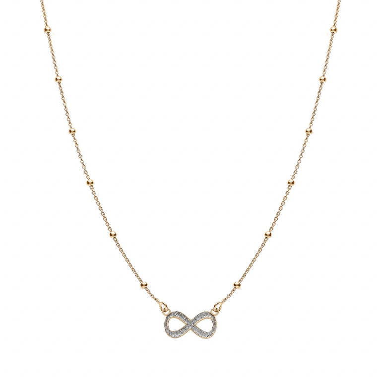 Infinity ketting – zilver verguld met fijn goud | Azulin-weergave 2