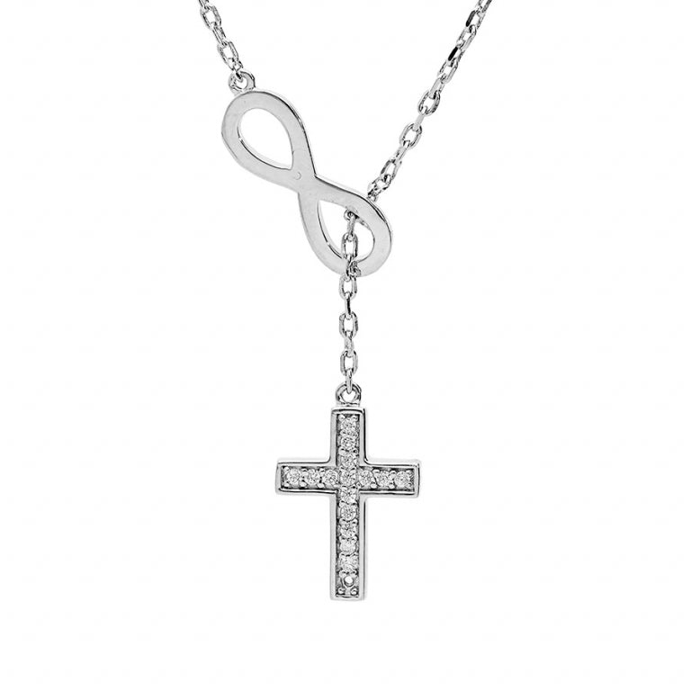 Infinity Cross nyaklánc – ezüst | Azulin