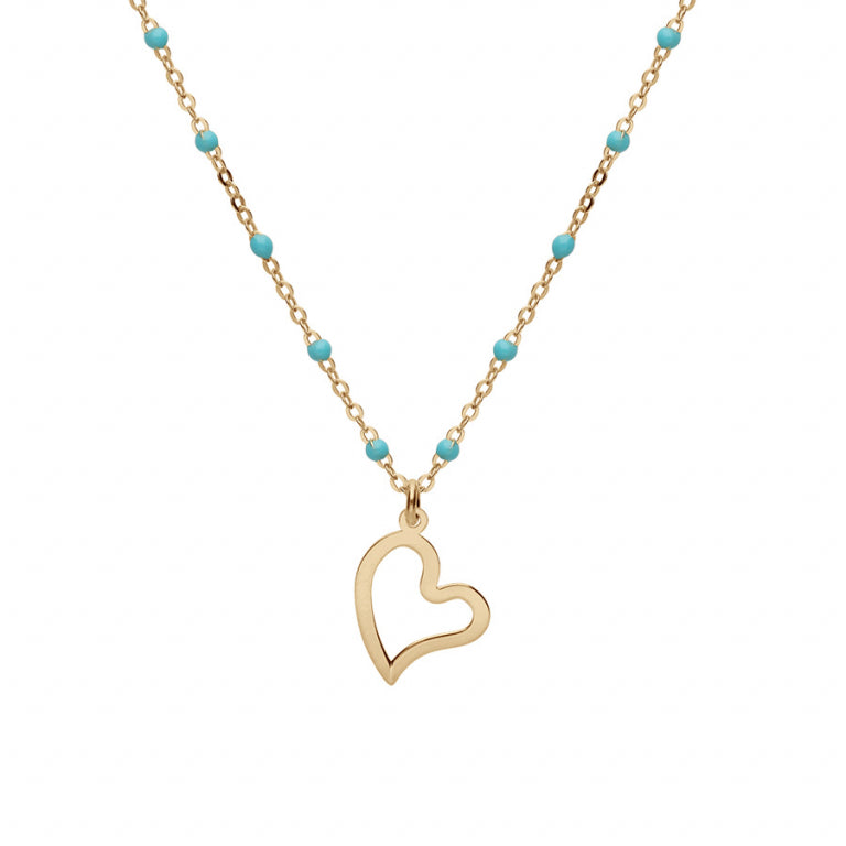 Collar de Corazón – Plata Dorada con Oro Fino | Azuline