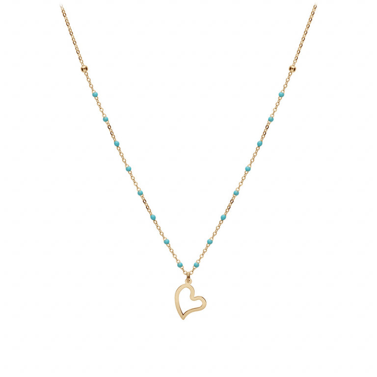 Collar de Corazón – Plata Dorada con Oro Fino | Azuline ver 2
