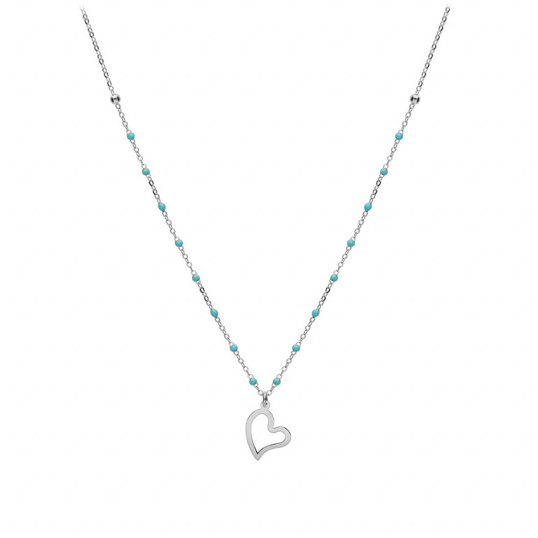 Heart Necklace – Silver | Azuline view 2