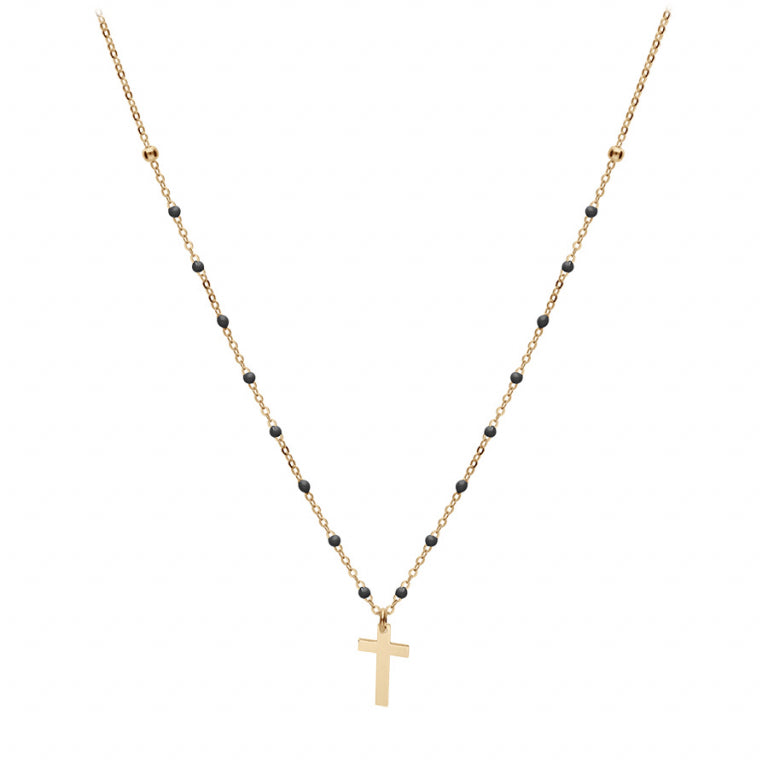 Collier Croix – Argent Doré à l’Or Fin | Azuline vue 2