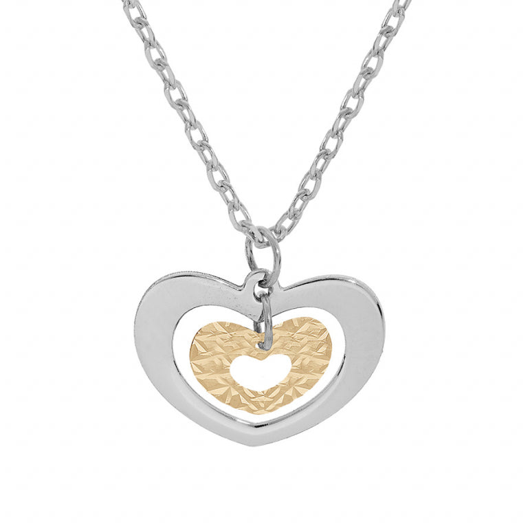Collar de Corazón – Plata Dorada con Oro Fino | Azuline