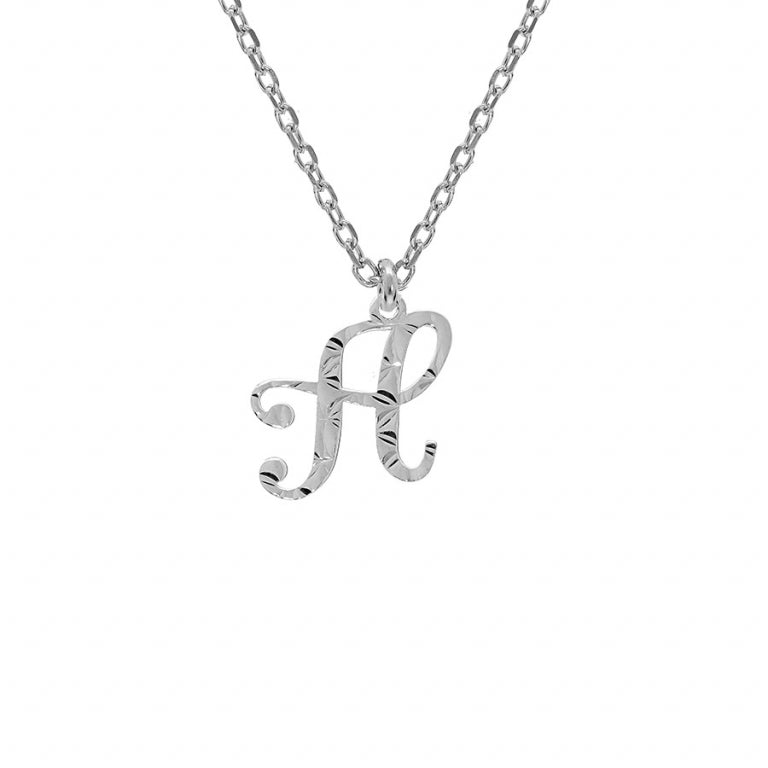 Collier initiale anglaise H diamantée en argent 925 rhodié – Azuline