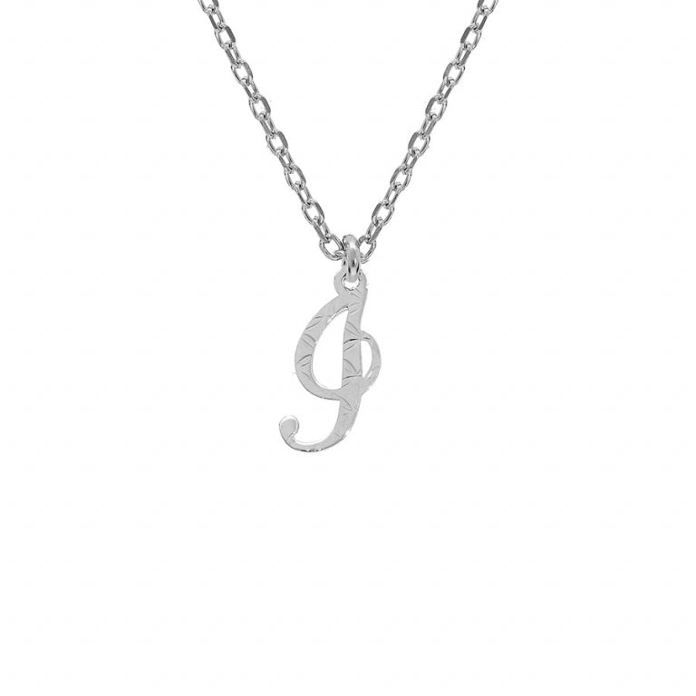 Collier lettre anglaise diamanté en argent 925 rhodié