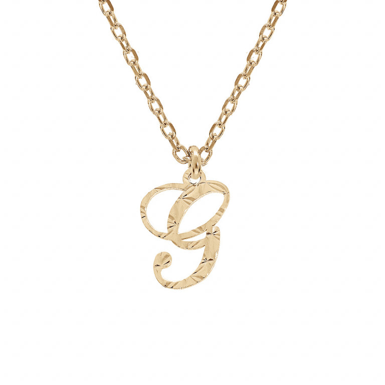 Collier initiale anglaise G diamantée en argent 925 doré – Azuline
