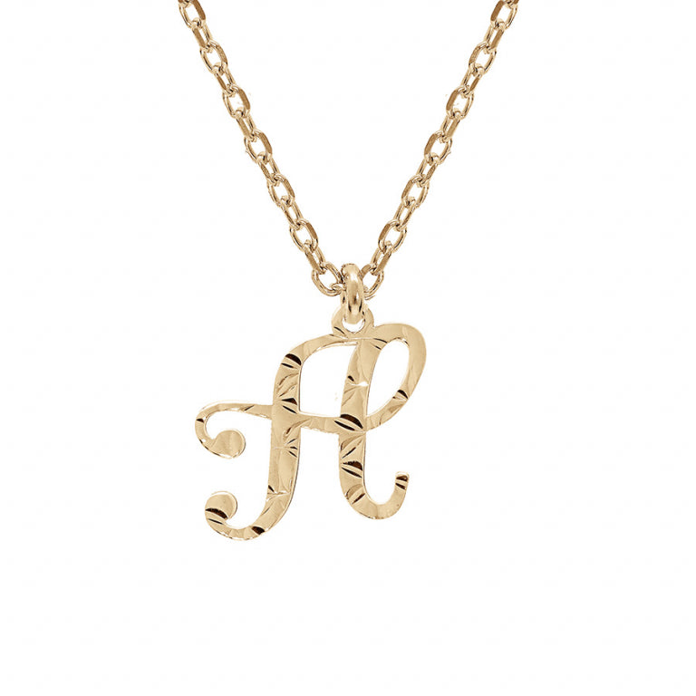 Collier mode lettre anglaise H diamanté en Argent 925 Plaqué Or