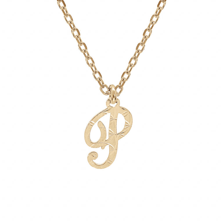 Collier lettre anglaise P diamanté en argent 925