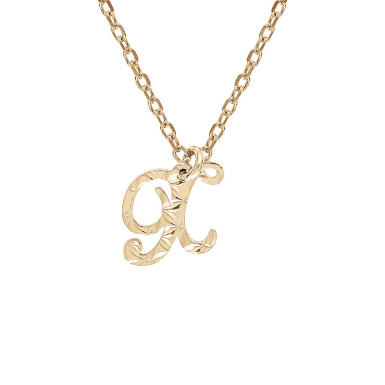 Collier mode pendentif lettre anglaise diamanté en argent 925