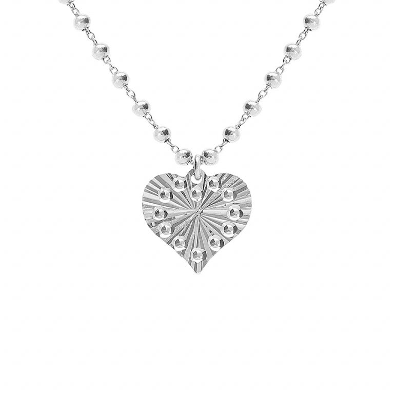 Collar Corazón Martillado – Plata | Azuline