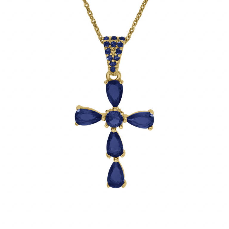Cross Necklace – Silver Gilded with Fine Gold | Azuline