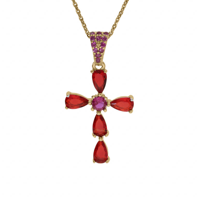 Cross Necklace – Silver Gilded with Fine Gold | Azuline