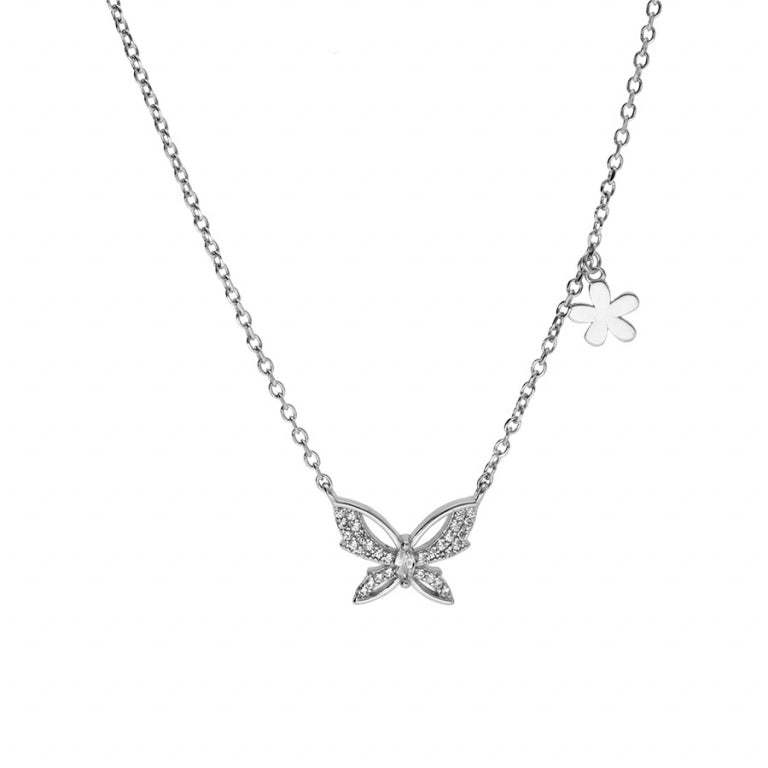 Butterfly Necklace – Silver | Azuline view 2