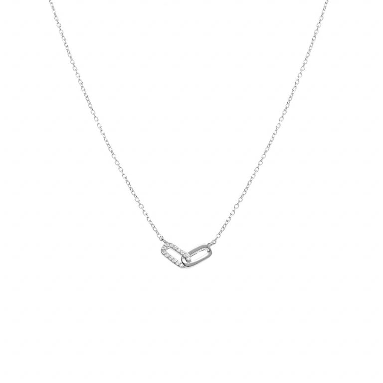 Collier Rectangles Entrelacés – Argent | Azuline vue 2