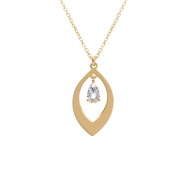 Navette Halsband – Silver Förgylld med Finguld | Azulin