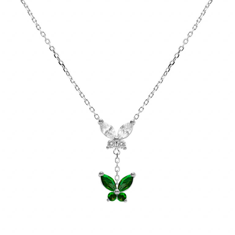 Butterflies Necklace – Silver | Azulin