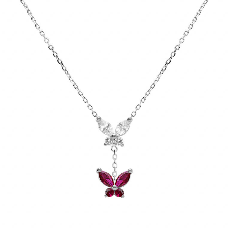 Butterflies Necklace – Silver | Azulin