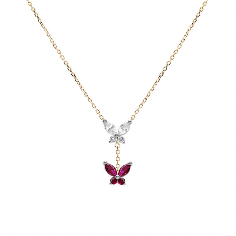 Collier Papillons – Argent Doré à l’Or Fin | Azuline vue 2