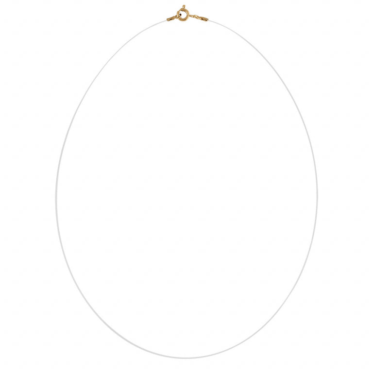 Collier fil nylon fermoir doré en argent 925