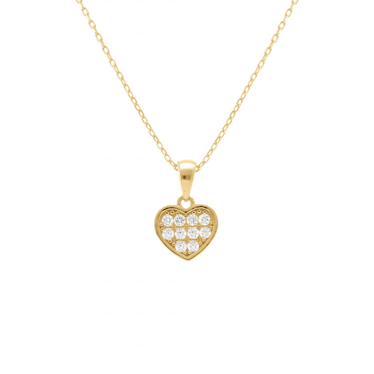 Collier mode cœur oxydes blancs en argent 925