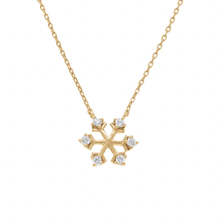 Collier motif flocon de neige en argent 925 avec oxydes blancs