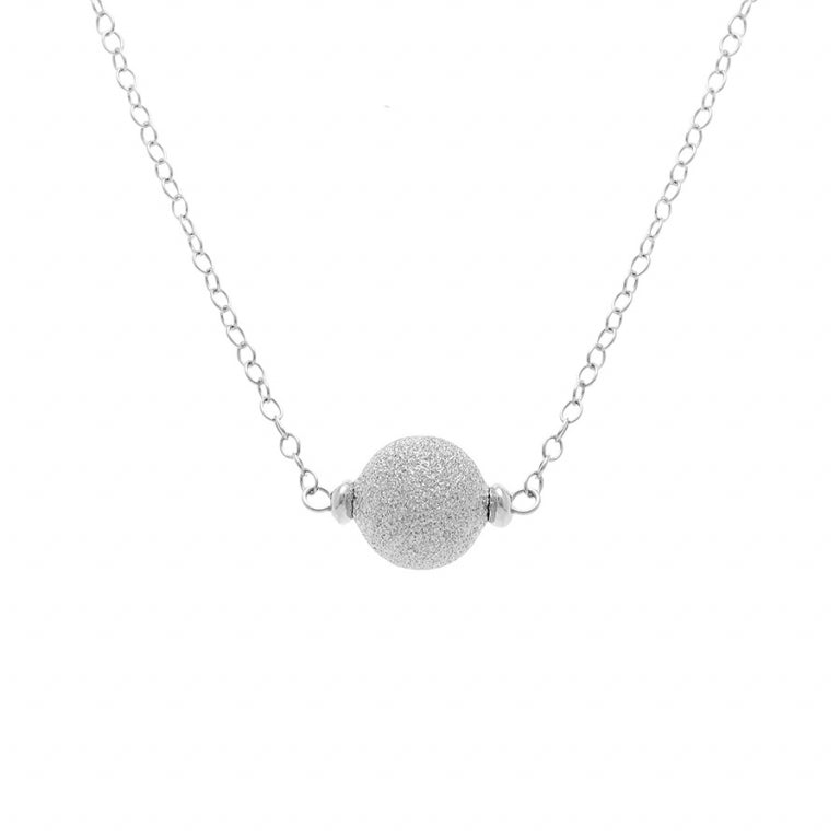 Collier mode boules givrées en argent 925 rhodié