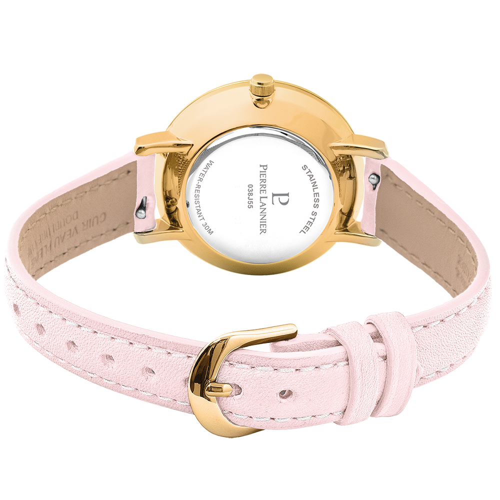 Montre femme Pierre Lannier CHOUQUETTE 038J555 – cadran rose bracelet cuir rose – vue 5