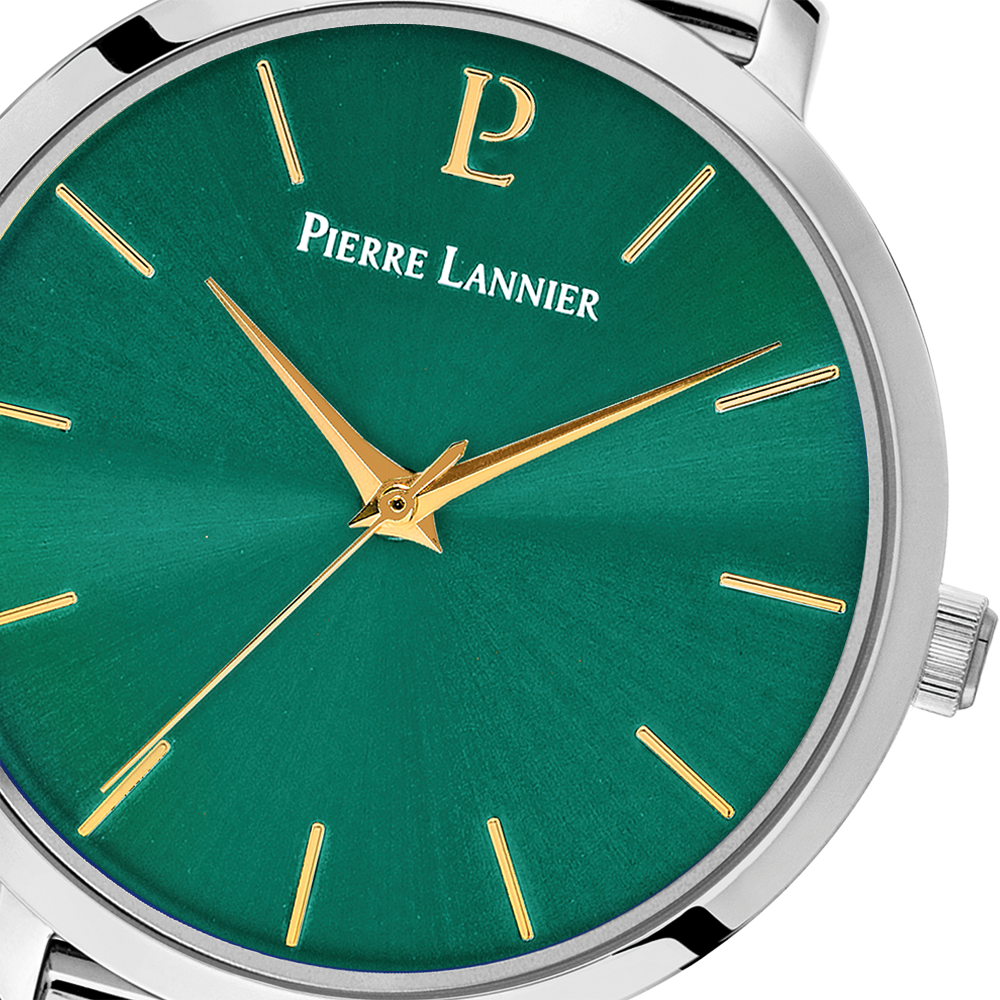 Montre femme Pierre Lannier CHOUQUETTE 046H671 – cadran vert bracelet acier milanais argenté – vue 4