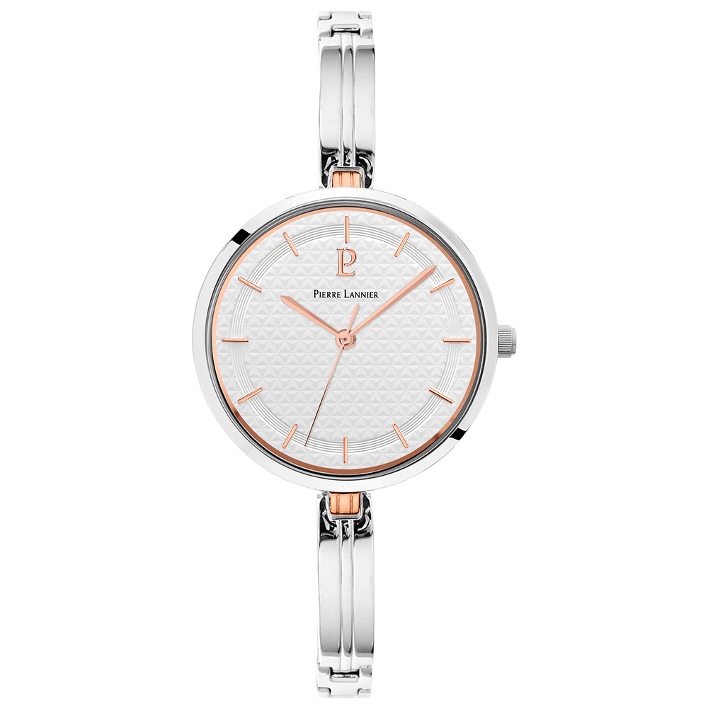 Montre femme Pierre Lannier PRETTY 047K701 – cadran blanc bracelet acier argenté – vue de face