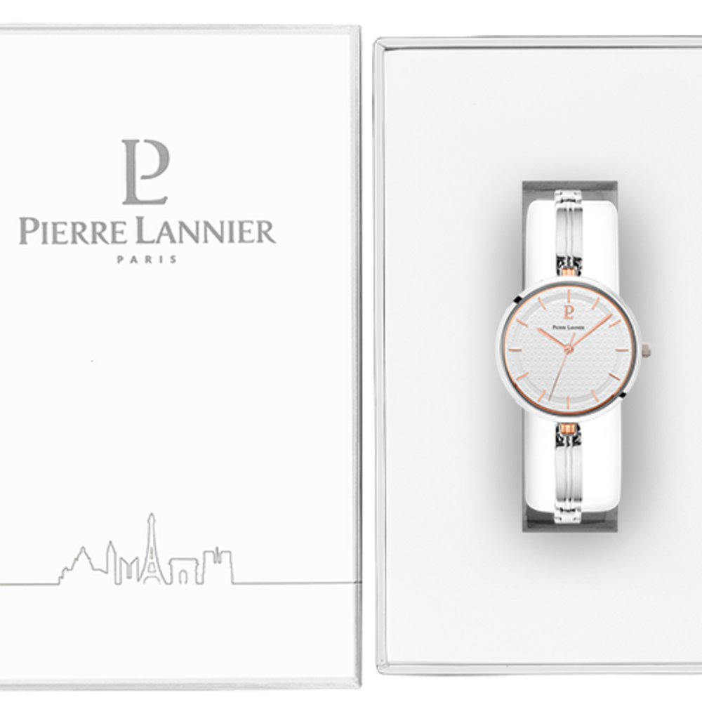 Montre femme Pierre Lannier PRETTY 047K701 – cadran blanc bracelet acier argenté – vue 3