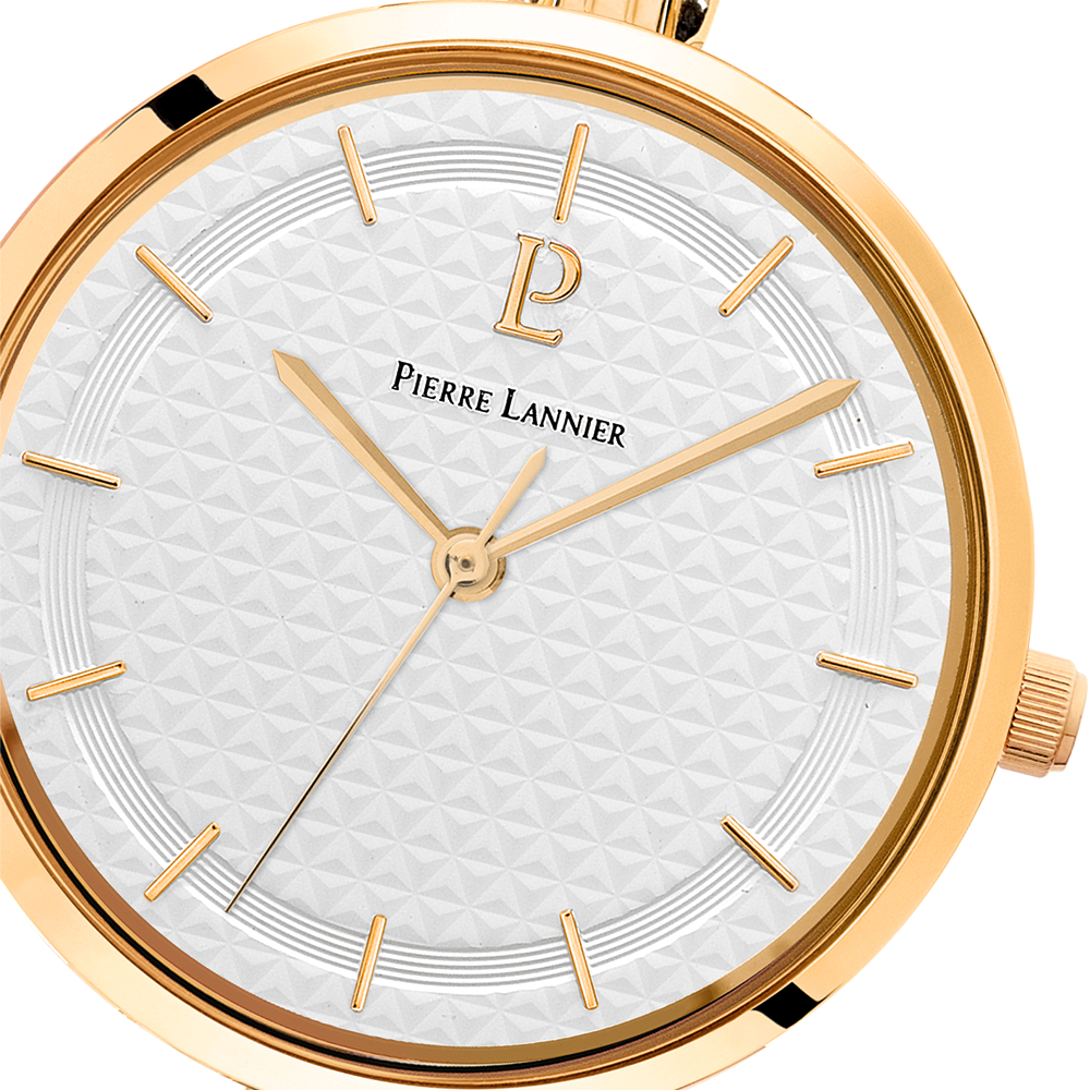 Montre femme Pierre Lannier PRETTY 048M502 – cadran blanc bracelet acier doré – vue 4