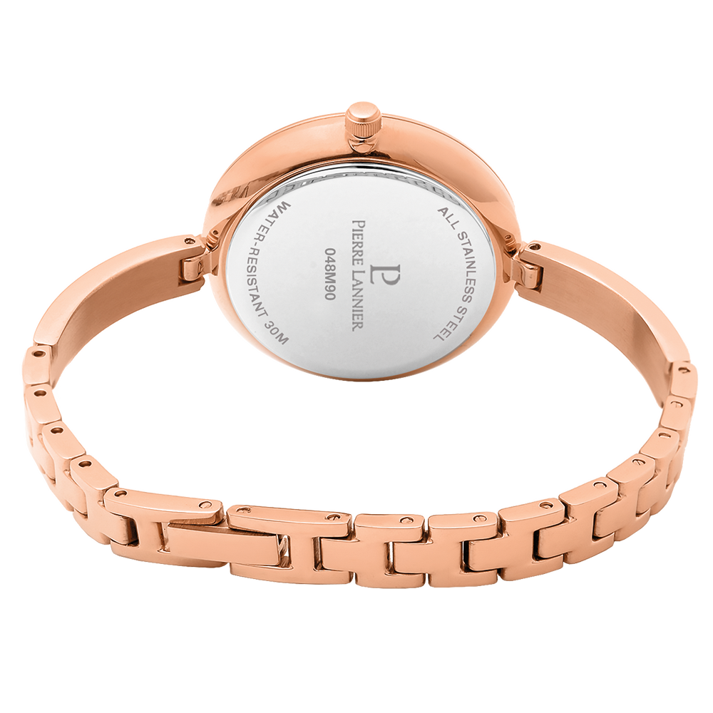 Montre femme Pierre Lannier PRETTY 048M908 – cadran blanc bracelet acier doré rose – vue 5