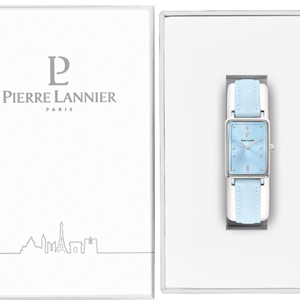 Montre femme Pierre Lannier ARIANE 049D666 – cadran bleu bracelet cuir bleu – vue 3