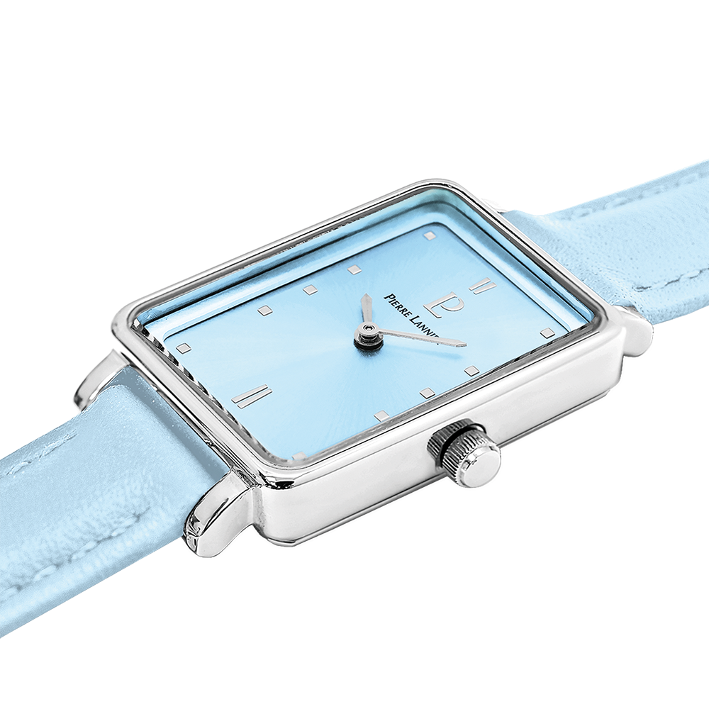 Montre femme Pierre Lannier ARIANE 049D666 – cadran bleu bracelet cuir bleu – vue 2