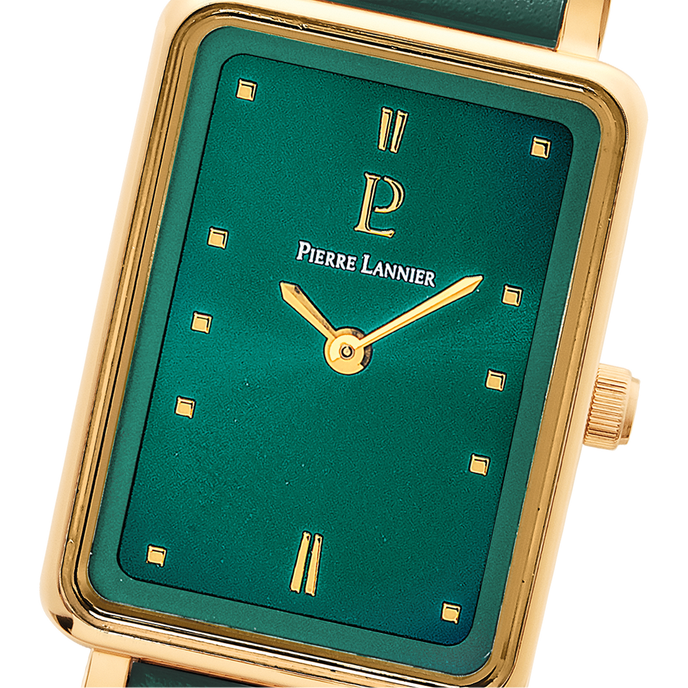 Ariane - Doré Cuir Vert - Montre - Pierre Lannier