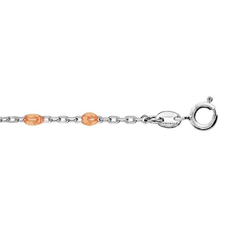 Chaîne de cheville olives résine orange transparent en Argent 925