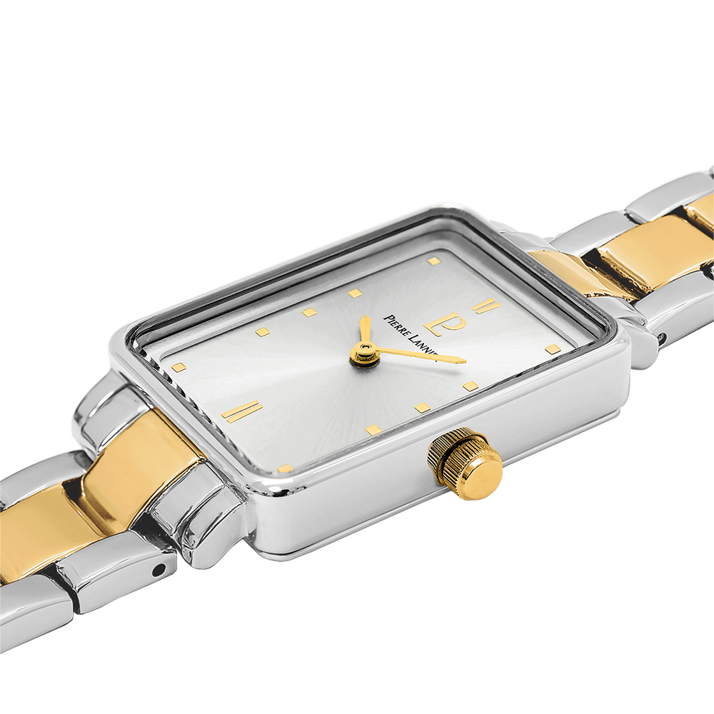Blank silver urtavla, silver visare, tidlös bezel Pierre Lannier 052J621