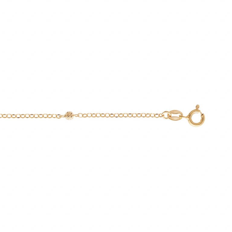Chaîne de cheville en argent 925 plaqué or avec boules diamantées