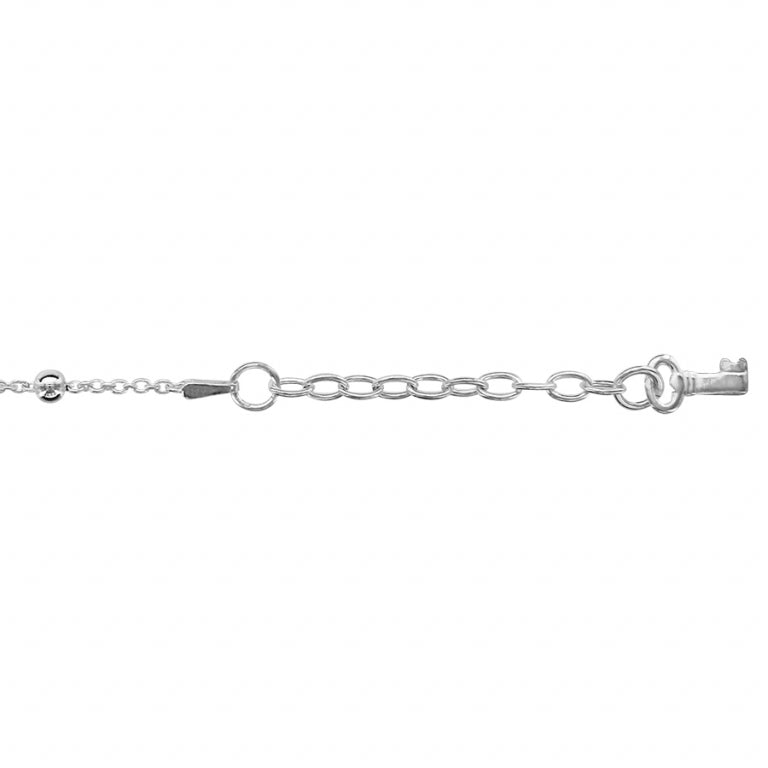 Chaîne de cheville avec boules pampille clef en Argent 925