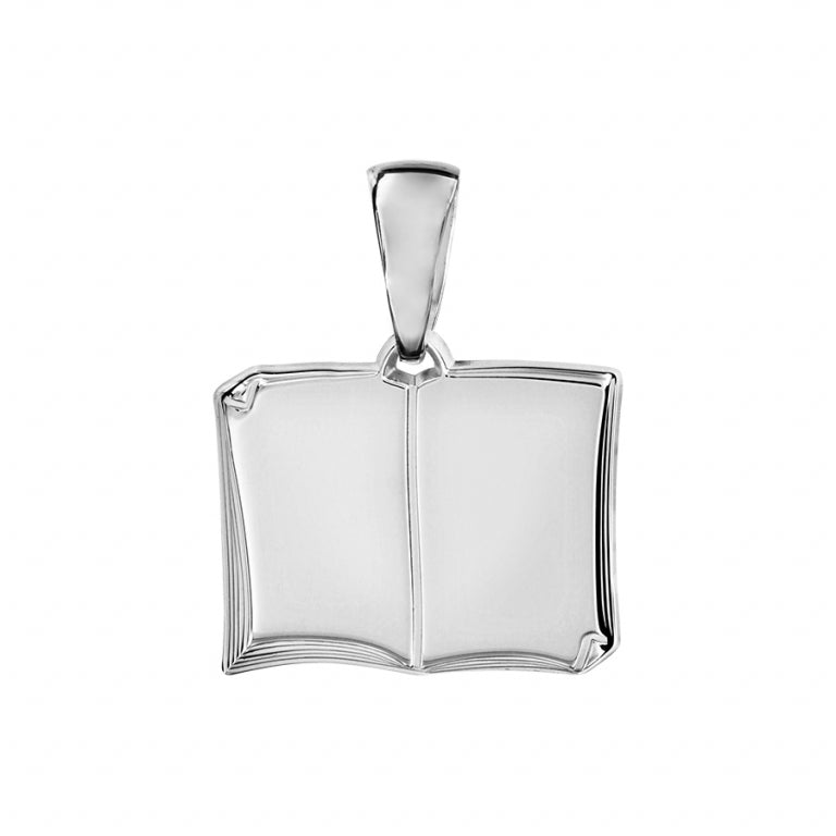Pendentif livre ouvert en argent 925 à graver